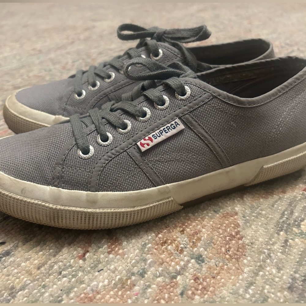 Superga Ladies Gray Canvas Sneakers